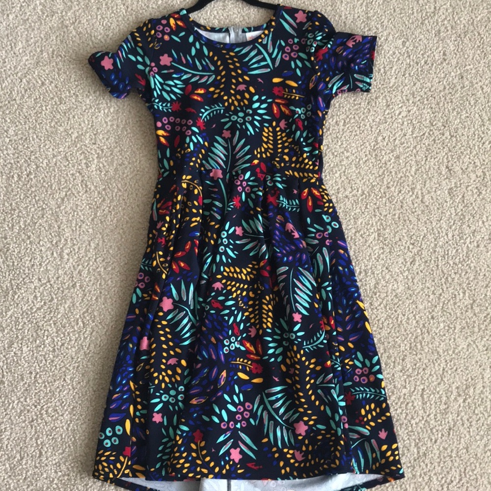 LuLaRoe Amelia Dress medium Unicorn print! EUC